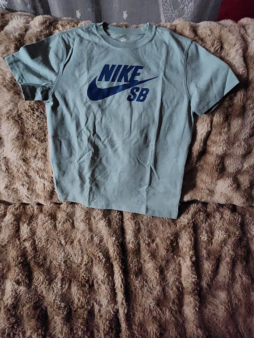 Nike SB Kids' Short Sleeve Logo Tee in Light Blue